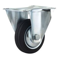 Roulettes industrielles en caoutchouc de la série Euro, modèle: fixe, 3 1/8"
