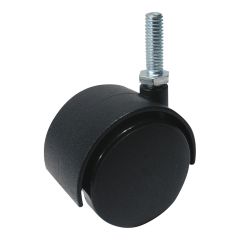 Dual-Wheel Furniture Caster - With Threaded Stem - 2"