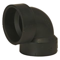 Coude d'évent à 90° en ABS DWV, 1 1/2" x 1 1/2", femelle, noir