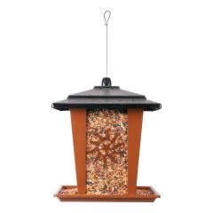 Sun & Star Lantern Bird Feeder - 3 lb - Matte Black/Brown