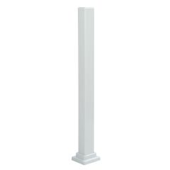 Poteau de descente de rampe, blanc, 3" x 46 1/2" x 3"
