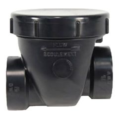 ABS-Backwater Valve - 2" - Hub - Black