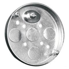 Round electrical box for ceiling pan