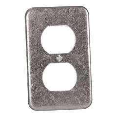 Metal double outlet plate