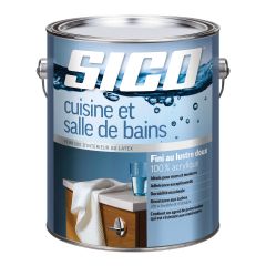 Paint SICO Kitchen and Bathroom, Smooth, Pure White, 3.78 L