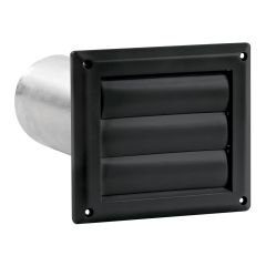 Évent de ventilation à volets en plastique, noir, 6"