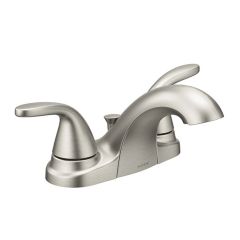 Robinet de lavabo Adler, 2 poignées, nickel brossé, entraxe de 4"