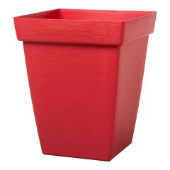 Square Bamboo Planter - 9" x 9" x 11.31" - Red
