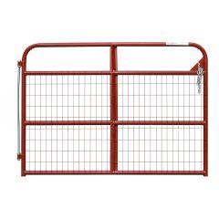 True North Light Farm Gate with Mesh - 20-Gauge - Red - 6'