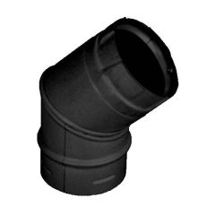 Coude 45° pour poêle à granules, black, 4"