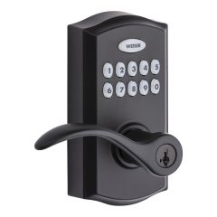 Poignée bec-de-cane et pêne dormant électronique, commerciale SmartCode 10, noir mat