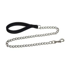 Laisse chromée avec collier intégré