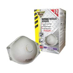 Dust Mask One Size - With Exhalation Valve - White