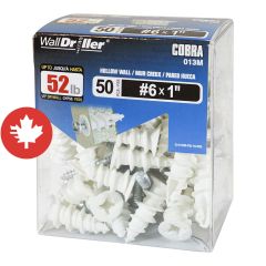 WallDriller Nylon #6 (+ Screws) Anchors (50)