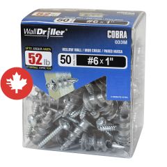 WallDriller Zinc #6 (+ Screws) Anchors (50)