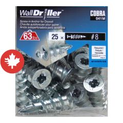 WallDriller Zinc #8L (+ Screws) Anchors (25)