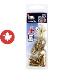 WallDriller Picture Hook Anchors Small Brass - Zinc (4)