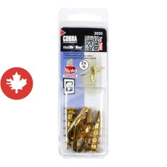 WallDriller Picture Hook Anchors Large Brass - Zinc (2)