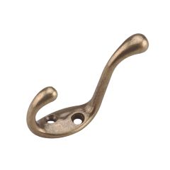 Heavy Duty Coat Hook - Antique brass - 3 1/2"