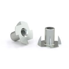 T-nut with Four Prongs − Zinc - 1/4" - 25/Pkg