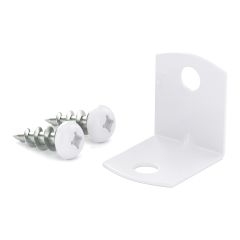 Équerre de coin large, blanc, 0.0359" x 3/4" x 3/4", 50/pqt