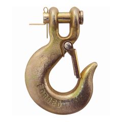 Crochet à échappement à manille avec loquet de sécurité, fini chromate doré, 1/4"