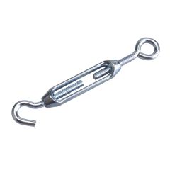 Hook by eye turnbuckle - Zinc - 5/16" x 9 3/8"
