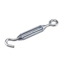 Hook by eye turnbuckle - Zinc - 3/8" x 10 1/2"
