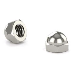 Hexagonal acorn cap nut - Nickel - 1/4" - 4/Pkg