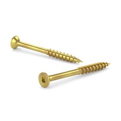 Yellow Zinc All-Purpose Screws - Bugle Head Type - 3 1/2" - 100/Pkg