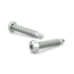 Zinc Plated Metal Screws - Pan Head - #10 x 1" - 100/Pkg