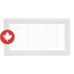 Grille à plancher de retour d'air, blanc, 8" x 14"
