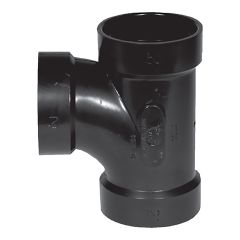 Té sanitaire ABS DWV, 2" x 1 1/2" x 2", femelle, noir