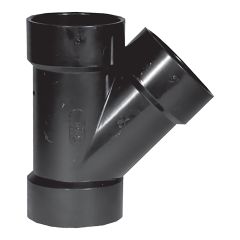 ABS DWV 45° Wye Fitting - 4" x 4" x 4" - Hub - Black