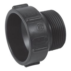 ABS DWV Male Adapter - 4"" - Hub x MPT - Black
