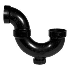ABS DWV P-trap with Cleanout - 2" - Hub - Black