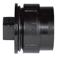 ABS DWV Cleanout Adapter with Plug - 2" - Male x FPT - Black