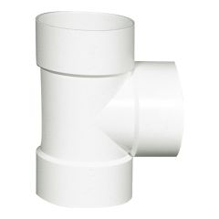 PVC/BNQ Straight Tee - 3" - Hub - White