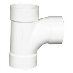 PVC/BNQ Sanitary Tee - 4" - Hub - White