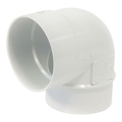 PVC/BNQ 90° Elbow - 4" - Spigot x Hub - Short radius - White