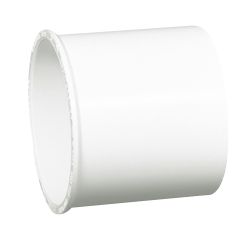 PVC/BNQ Coupling With Pipe Stop - 4" - Hub - White