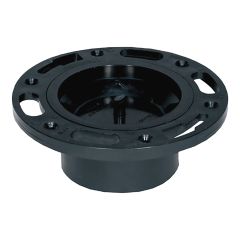 Bride de toilette ajustable en ABS DWV avec bouchon d'essai, 4" x 3", femelle, noir