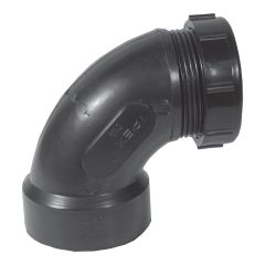ABS DWV 90˚ Elbow with Slip Joint Nut