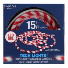 LED Light Rope, 15' - Candy Cane (120)