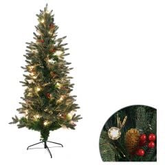 Decorated and illuminated Fiber Optic Pine Tree 6'