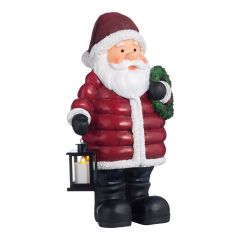 Outdoor Santa with LED Candle 28"