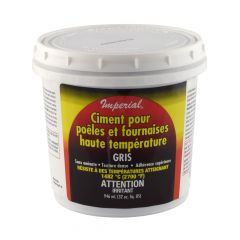 Ciment haute température pour poêle et fournaise (gris), 32 oz. (946 ml)