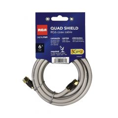 Câble coaxial RG6 Quad Shield, 6'