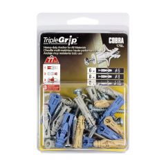 Triple-Grip #6 + #8 + #10 (+ Screws) + Drill Bit Anchors (6 +8 +6)