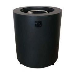 Outdoor Cylindrical Gas Fire Pit 40,000 BTU Black 23"